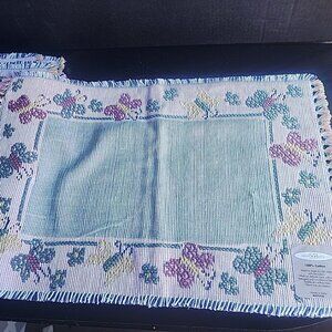 Vintage Sarah B Studio Tapestry Placemats Set 6 Butterflies New w Tags